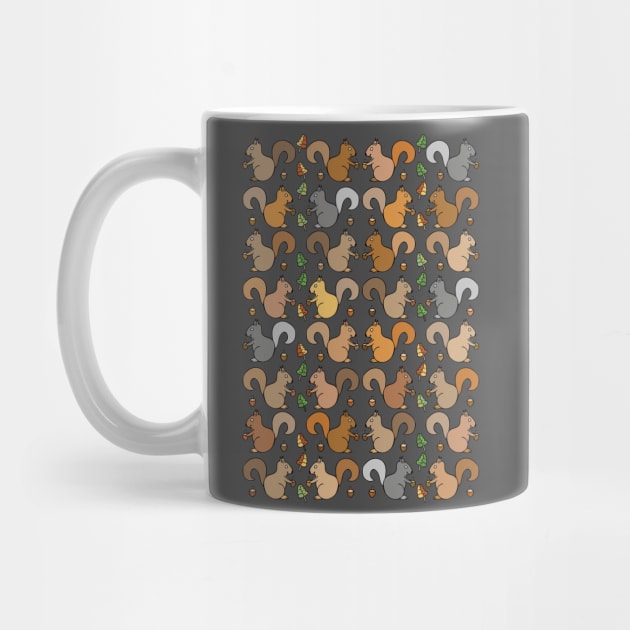 Cute and Colorful Squirrel Pattern by Davey's Designs